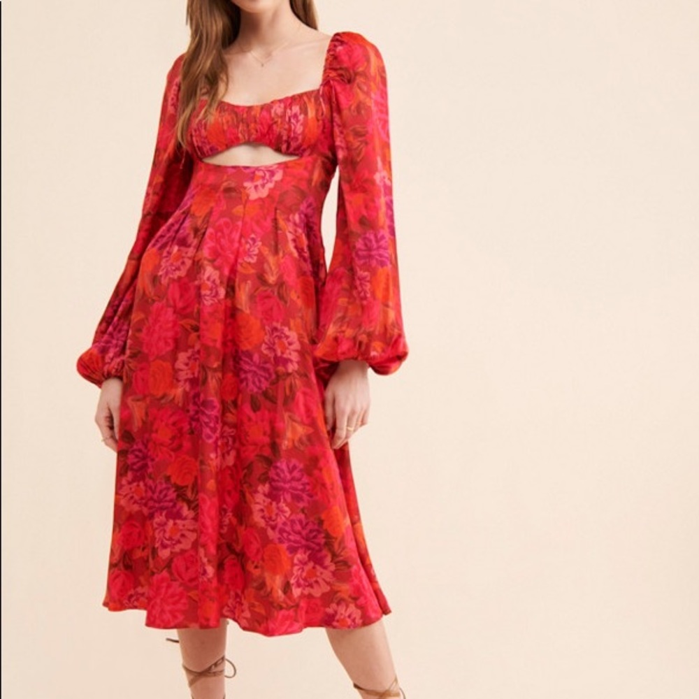For Love & Lemons, Nikki Midi Dress, Size M